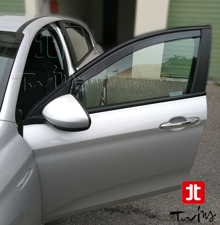 Set 4 Déflecteurs de vent pluie air teintées Fiat Tipo 5 portes 5p  Hatchback